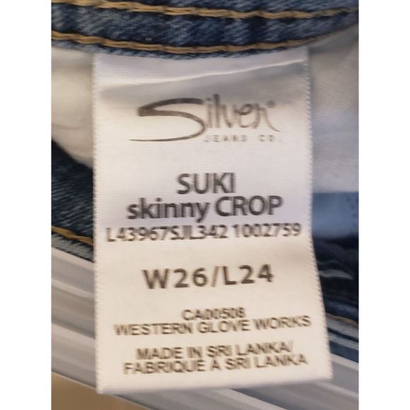 Women's Silver Jeans Co., Suki, Skinny Crop, W26/L24, Light Blue - Picture 3 of 8